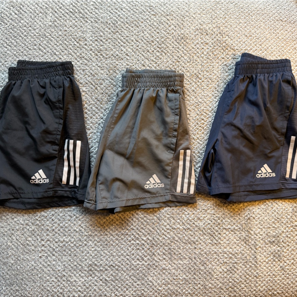 Adidas 5” Shorts Lot - Black, Gray, and Navy - Like New
